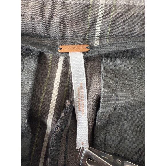 Free People Women Size 8 Checker Ankle Pants Gray Button Zip Cotton Blend Casual - Picture 8 of 12